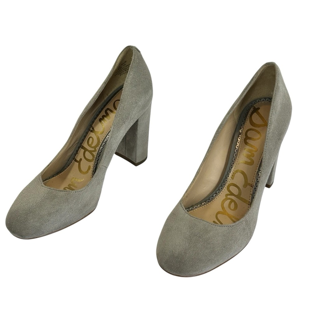 Sam Edelman Taupe‎ Suede Block Heel Pumps Size 6